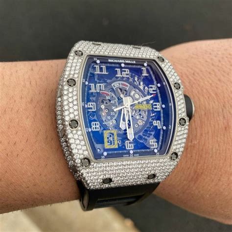 full diamond iced out richard mille|Richard Mille watch price.